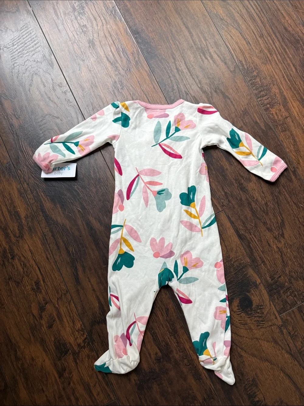 Floral footed onesie pajama nwt